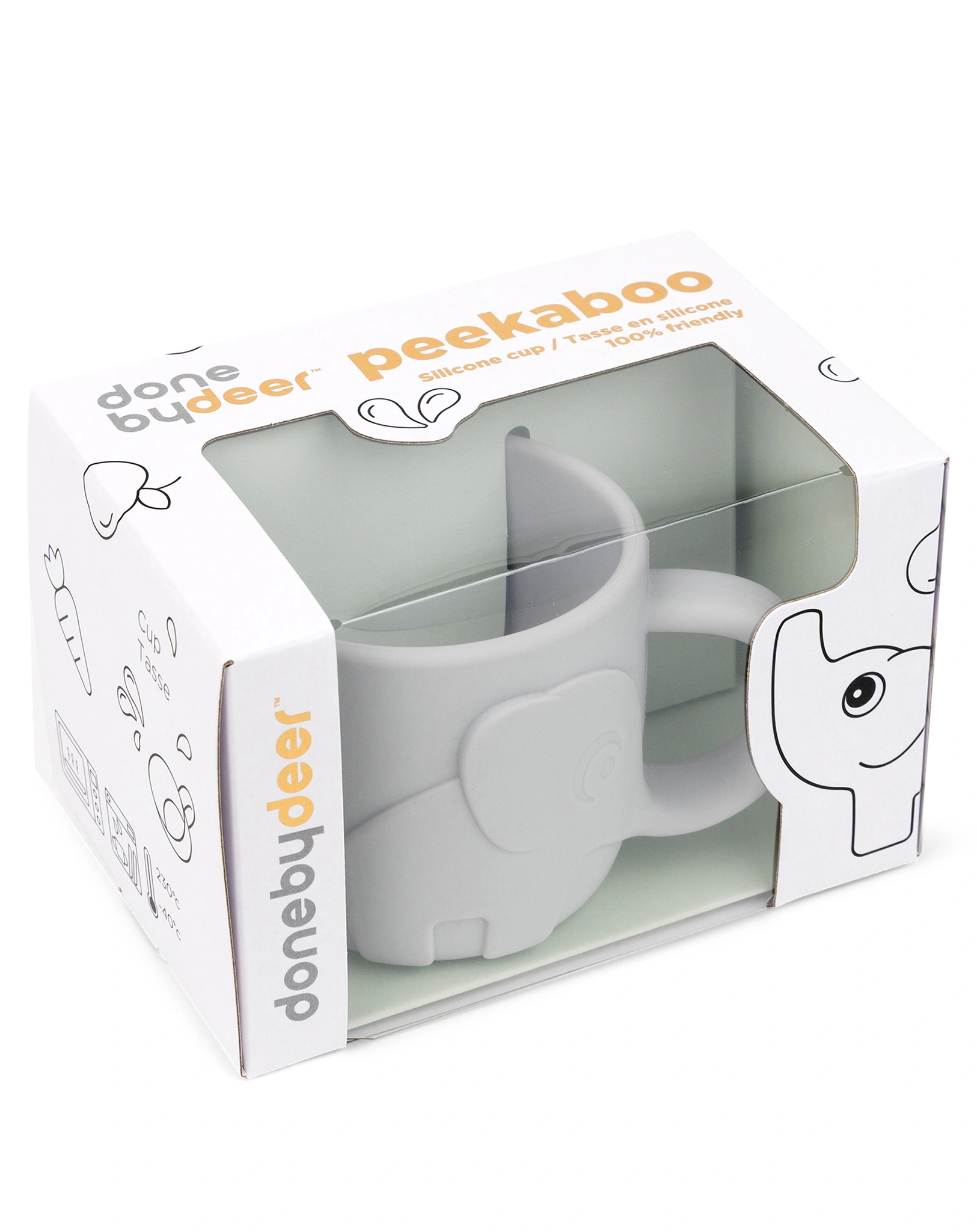 Silikon-Becher PEEKABOO - ELPHEE (165ml) in grau