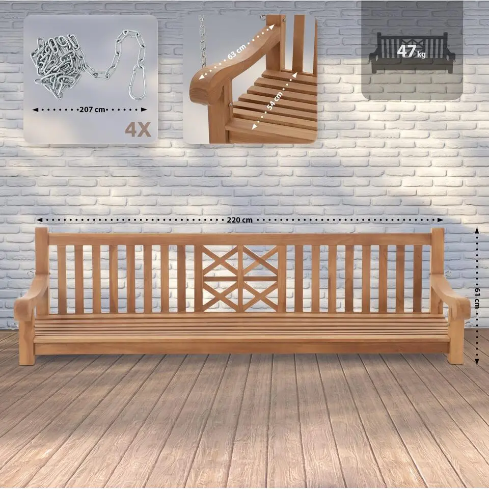 CLP Schommelbank Farm 220 cm - teak
