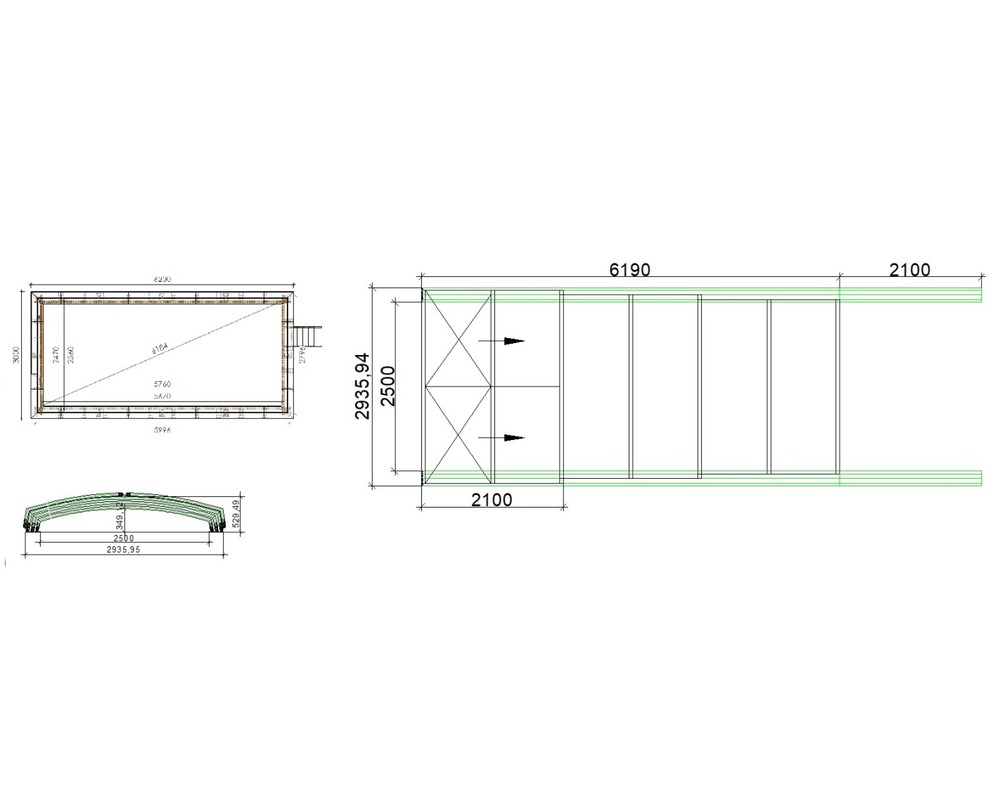 Abri de piscine skyline pour les modèles 6,20x3 m - bas87, bas787 - polycarbonate alvéolaire 8 mm - couleur ral7016 graphite