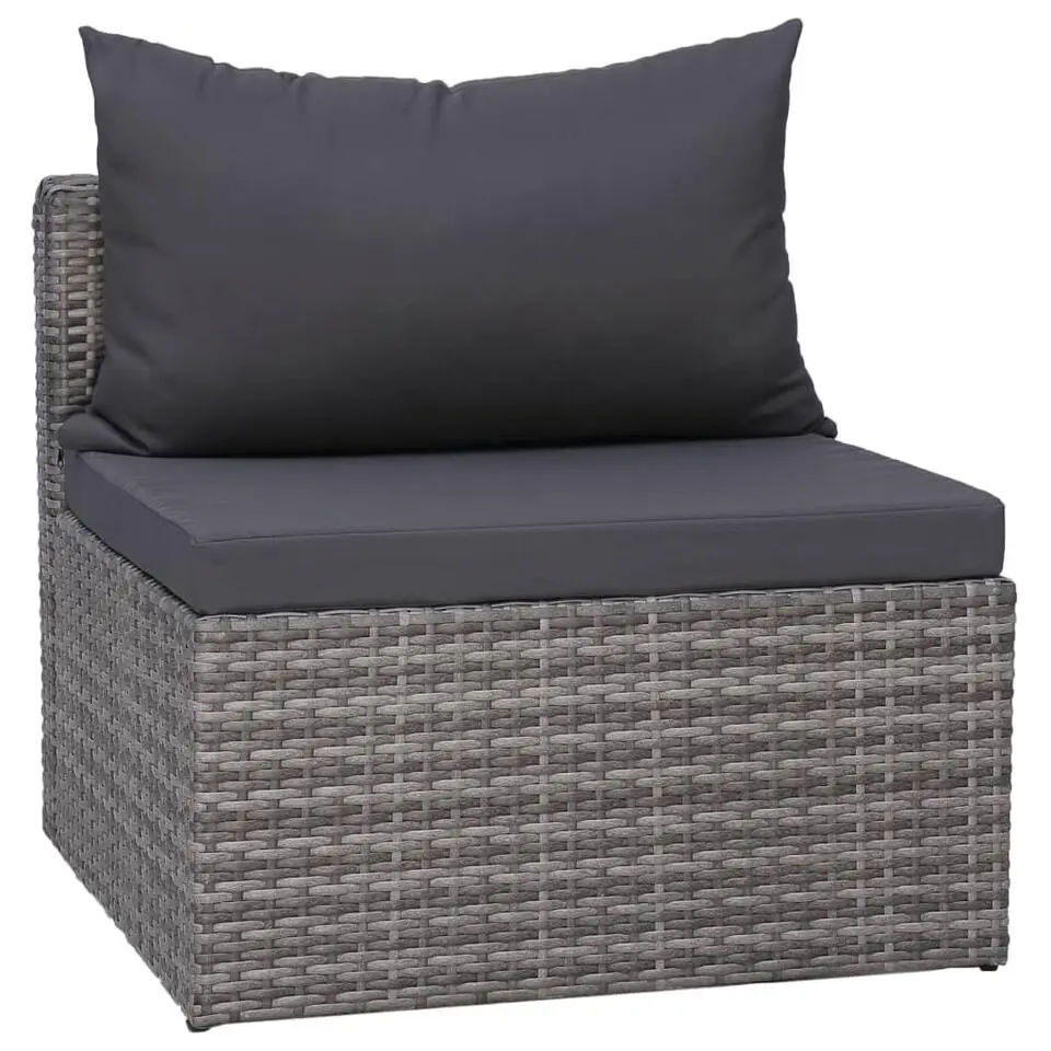 vidaXL - Loungeset - Grijs - Poly rattan
