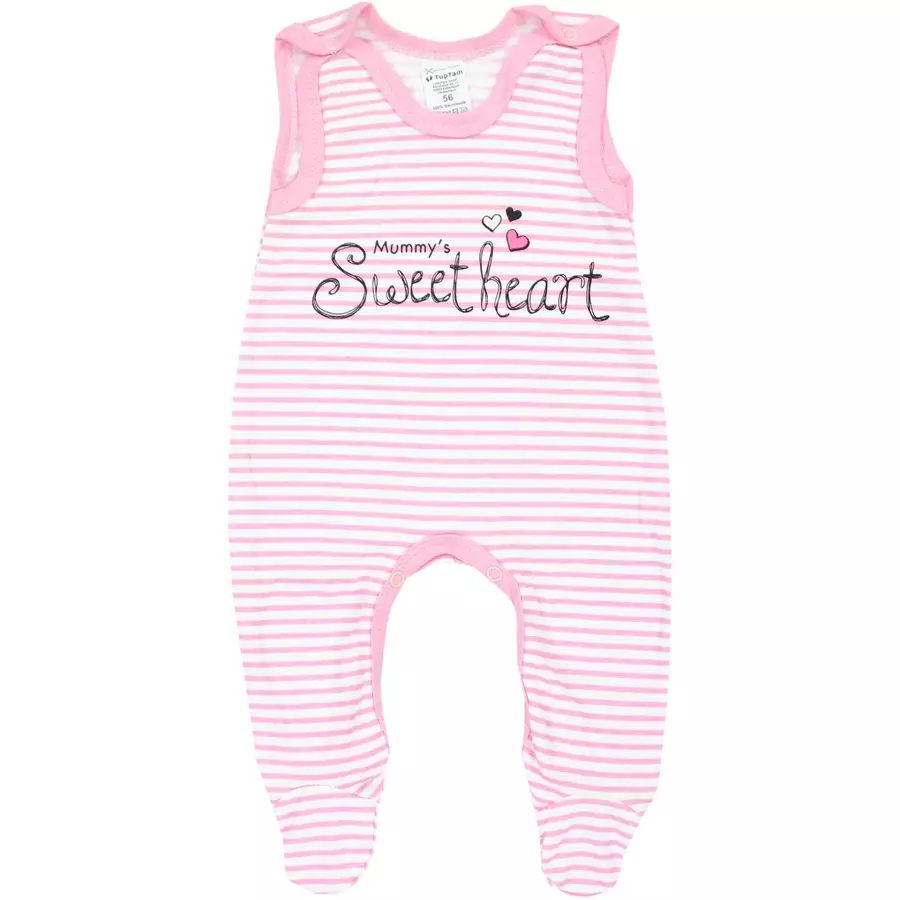 TupTam Baby Mädchen Strampler mit Aufdruck Spruch 3er Pack rosaweiß
