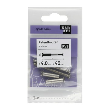 KARWEI patentbout rvs M4x45 mm 2 stuks
