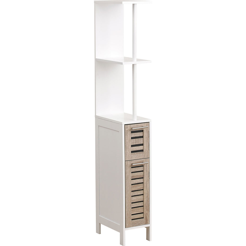 Colonne salle de bain STOCKOLM 2 étagères et 2 portes 18x130x30cm