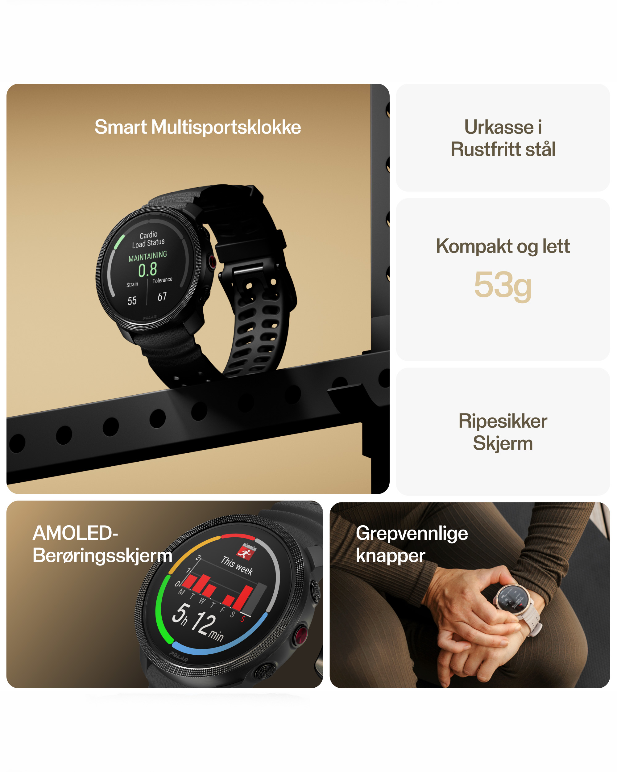 Polar Vantage Treningsklokke M3 Svart S-L