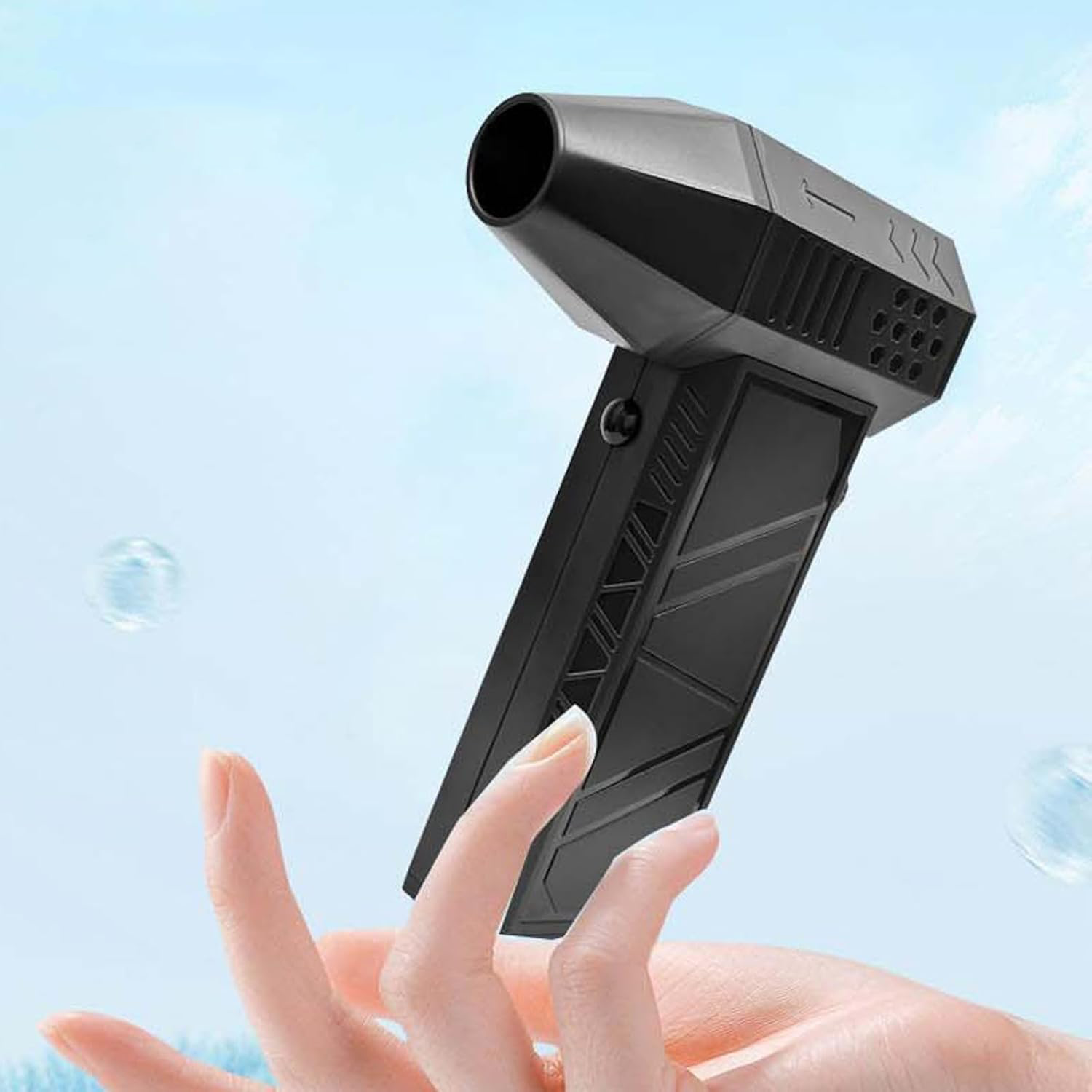 4000mAh Jet Fan Elektrische Luftpumpe USB Turbo Ventilator Multifunktionsgebläse Drehzahl bis zu 130000 U/min - Schwarz