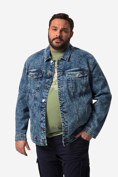 John F. Gee Jeansjacke, stonewashed, Knopfleiste, bis 84/86