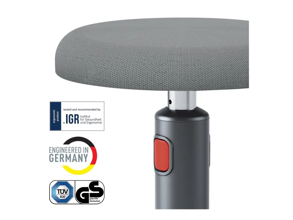 Leitz Ergo Cosy Active Sidde-stå balancestol 2-i-1 grå - højdejustering 46-79 cm