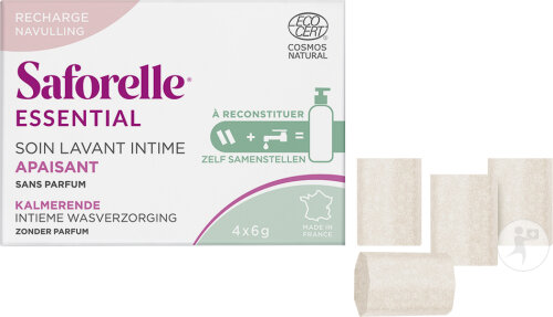 Saforelle Essential Soin Lavant Intime Apaisant Recharge x 4
