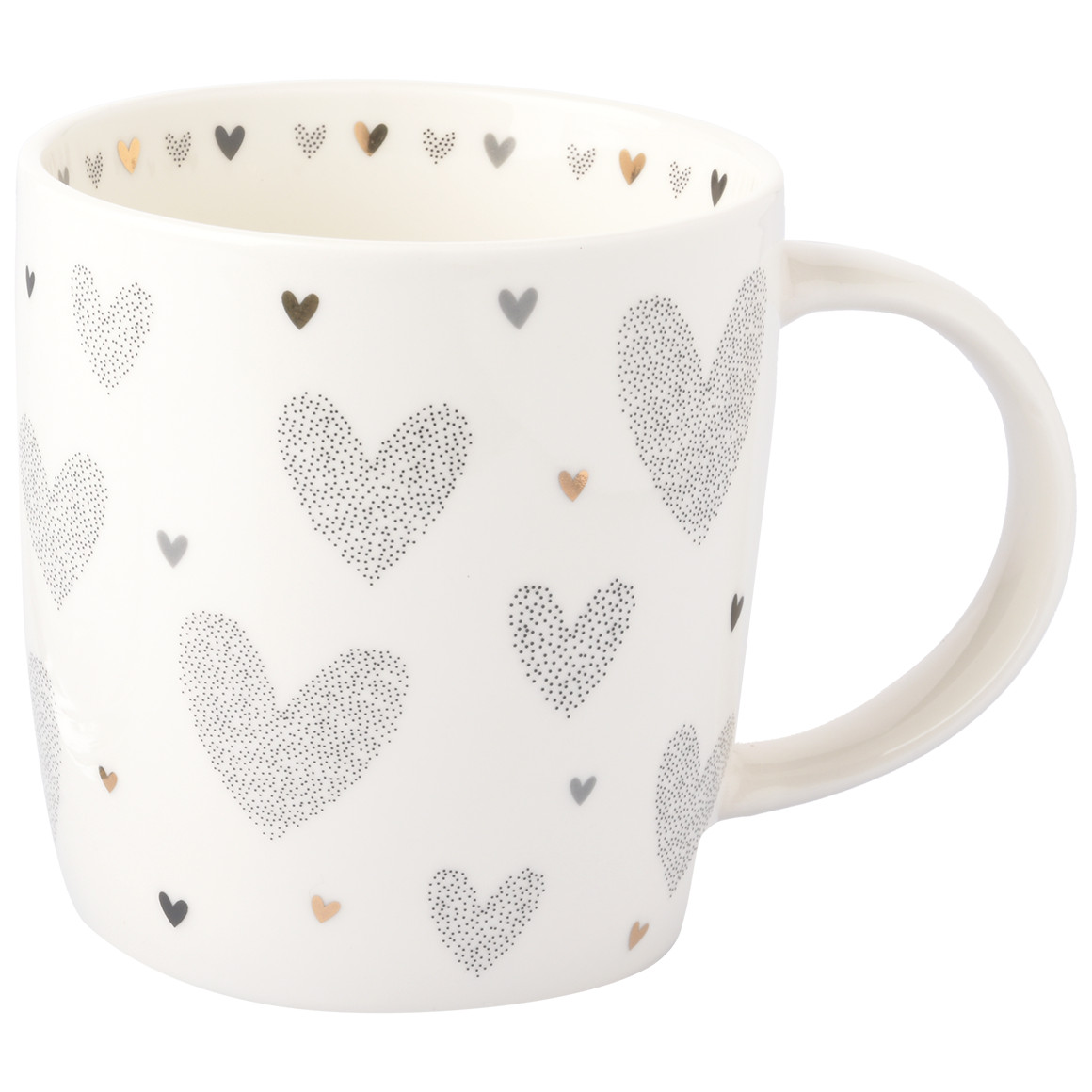 My Home Set Glas und Tasse mit Herzchen klar / weiss