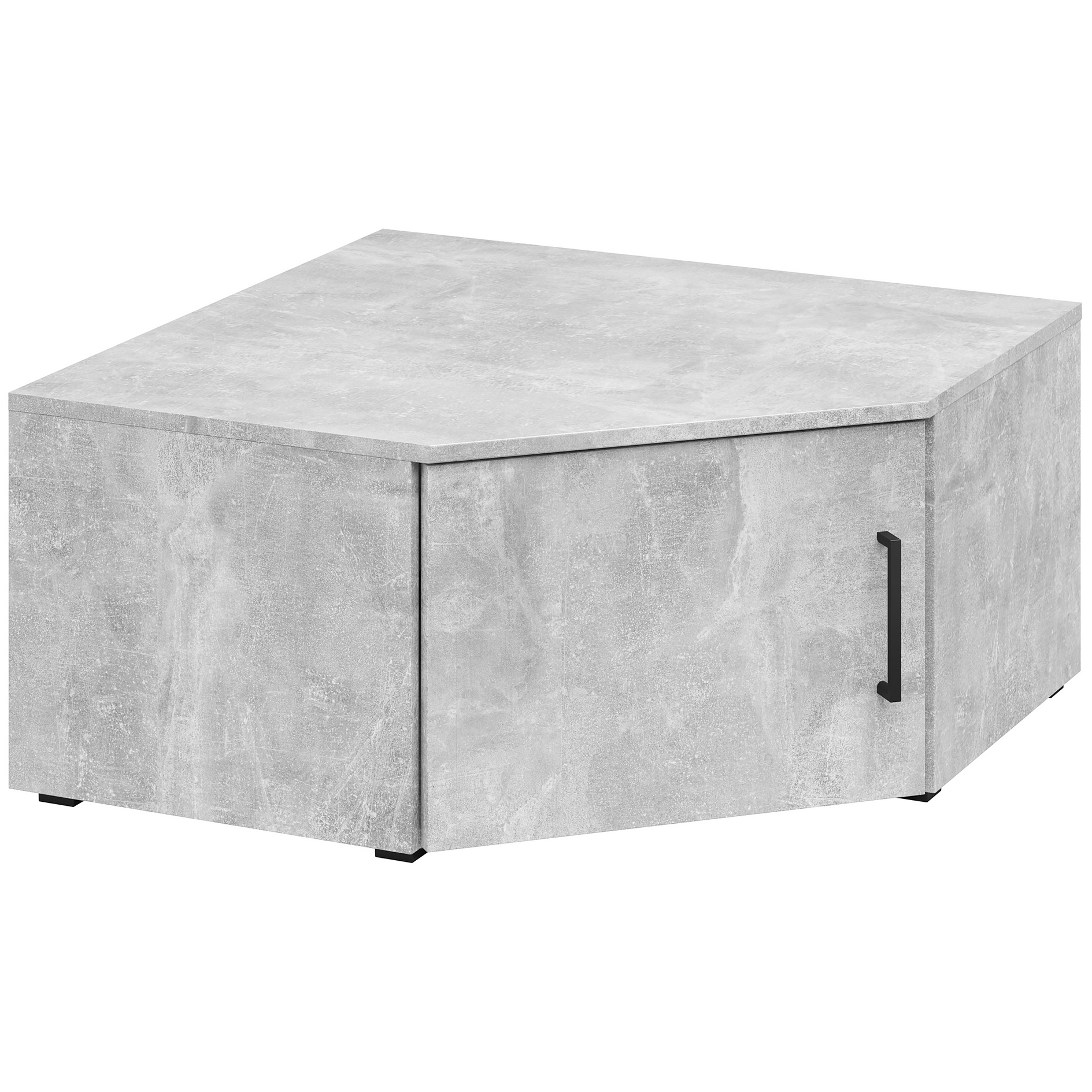 Eck-Aufsatzschrank/Standelement- Betonoptik - 72x72 cm