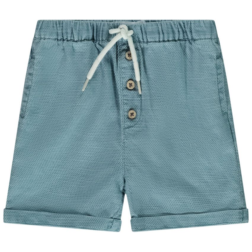 Bermuda effet nid d'abeille pour bébé garçon - Bleu