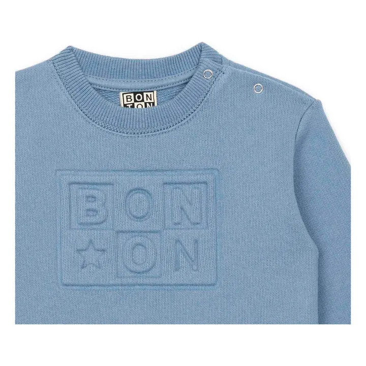 Bonton Sweat Smily Coton Bio | Bleu