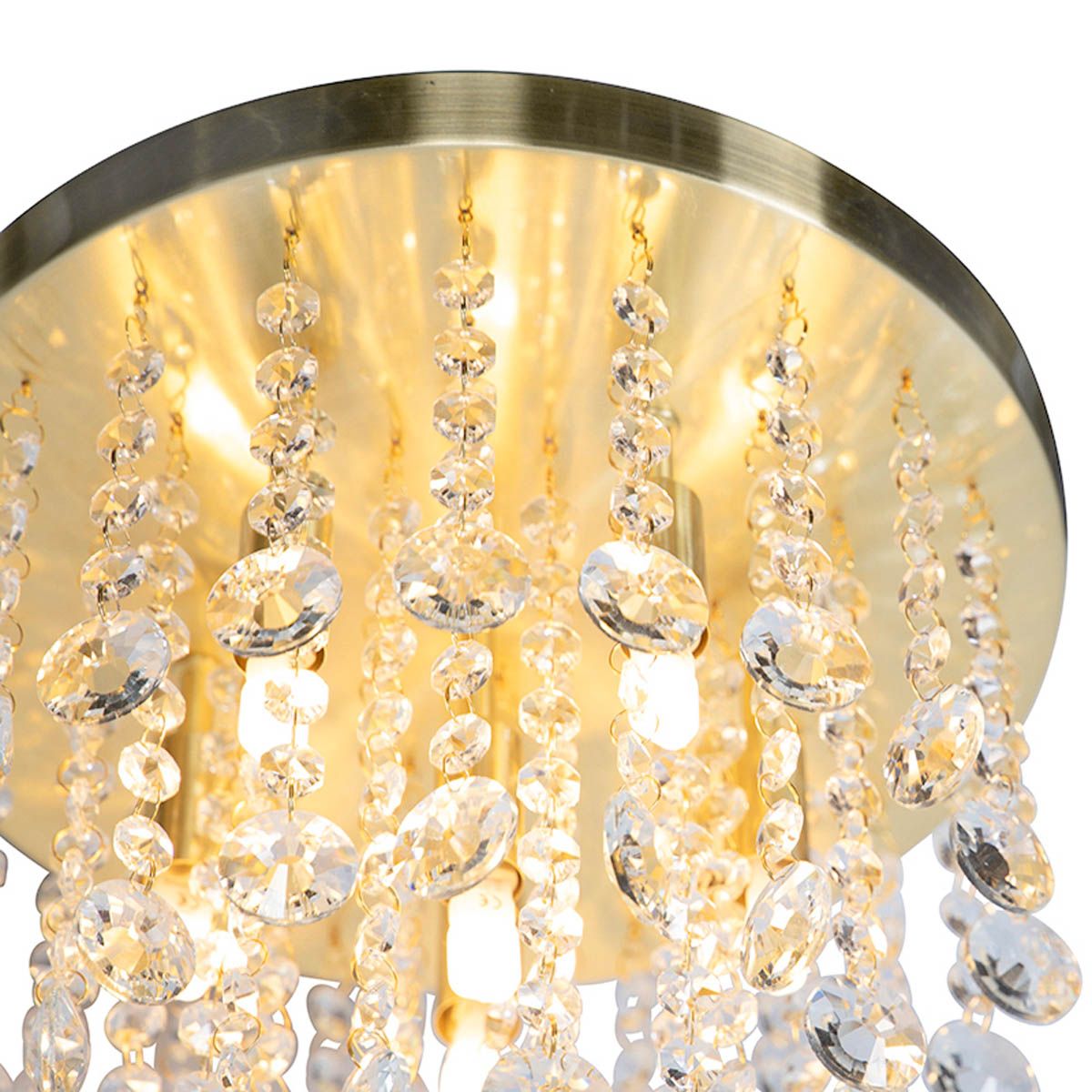 Klassieke plafondlamp goud met glas - Medusa