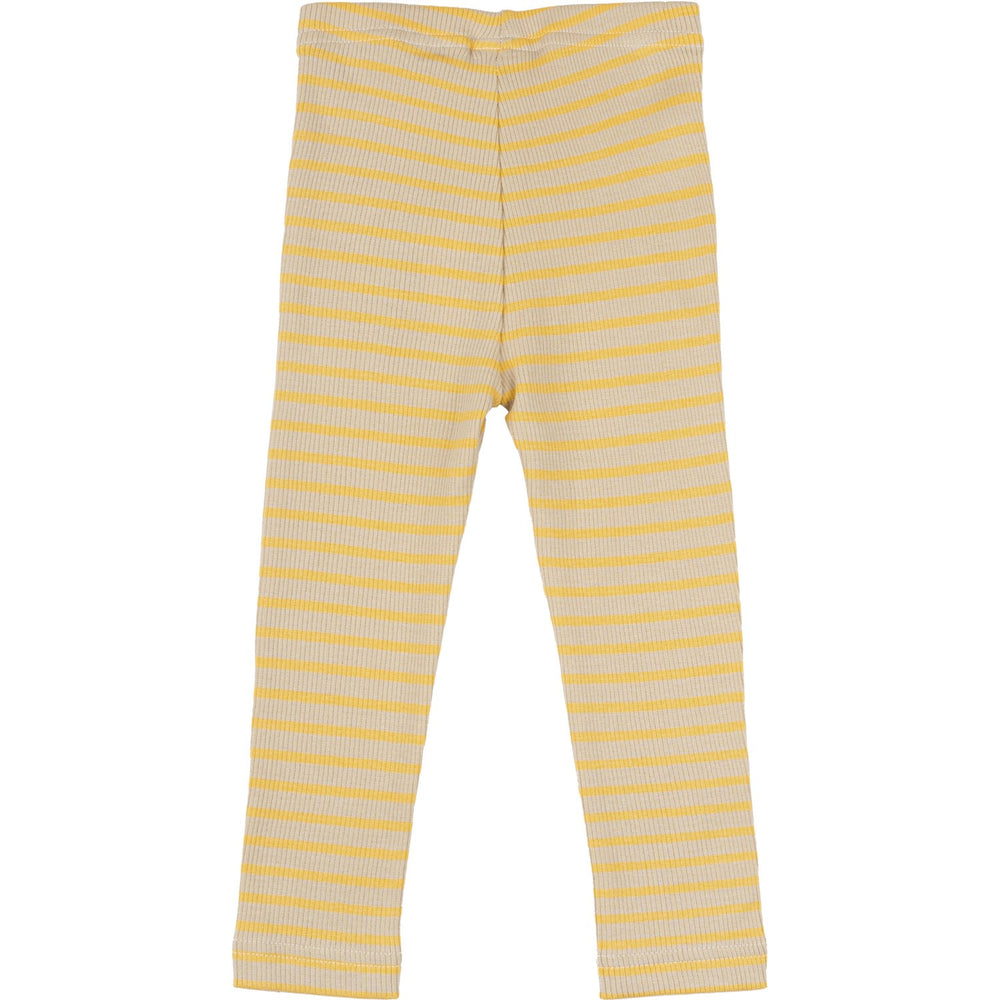 Køb Petit Piao Yellow Sun/Dark Off White Leggings Modal Striped
