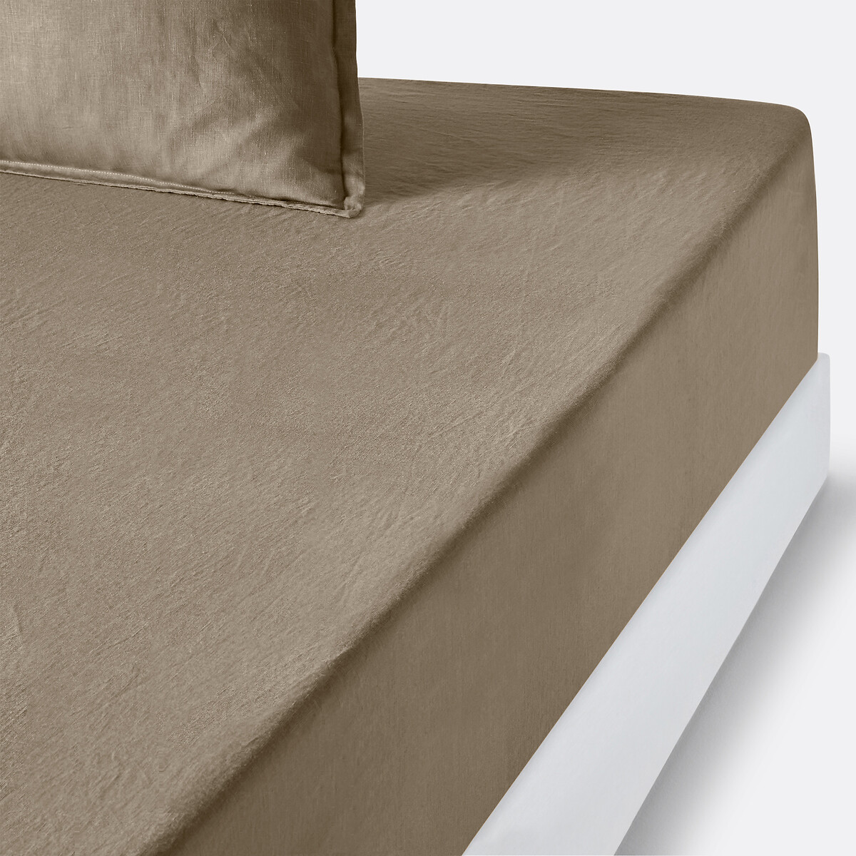 LA REDOUTE INTERIEURS<br>Lençol de linho lavado com elástico, dobra de 35 cm, Linot