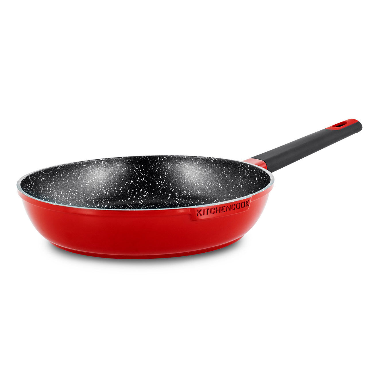 Kitchencook Poêle en fonte d'aluminium rouge - D.30 cm