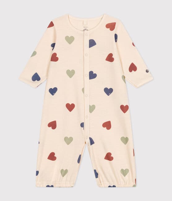 Combisac imprimé tricœurs en coton bébé