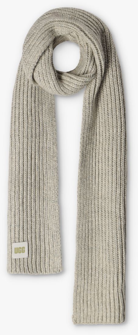 UGG lichtgrijze ugg muts chunky rib beanie knit pom set