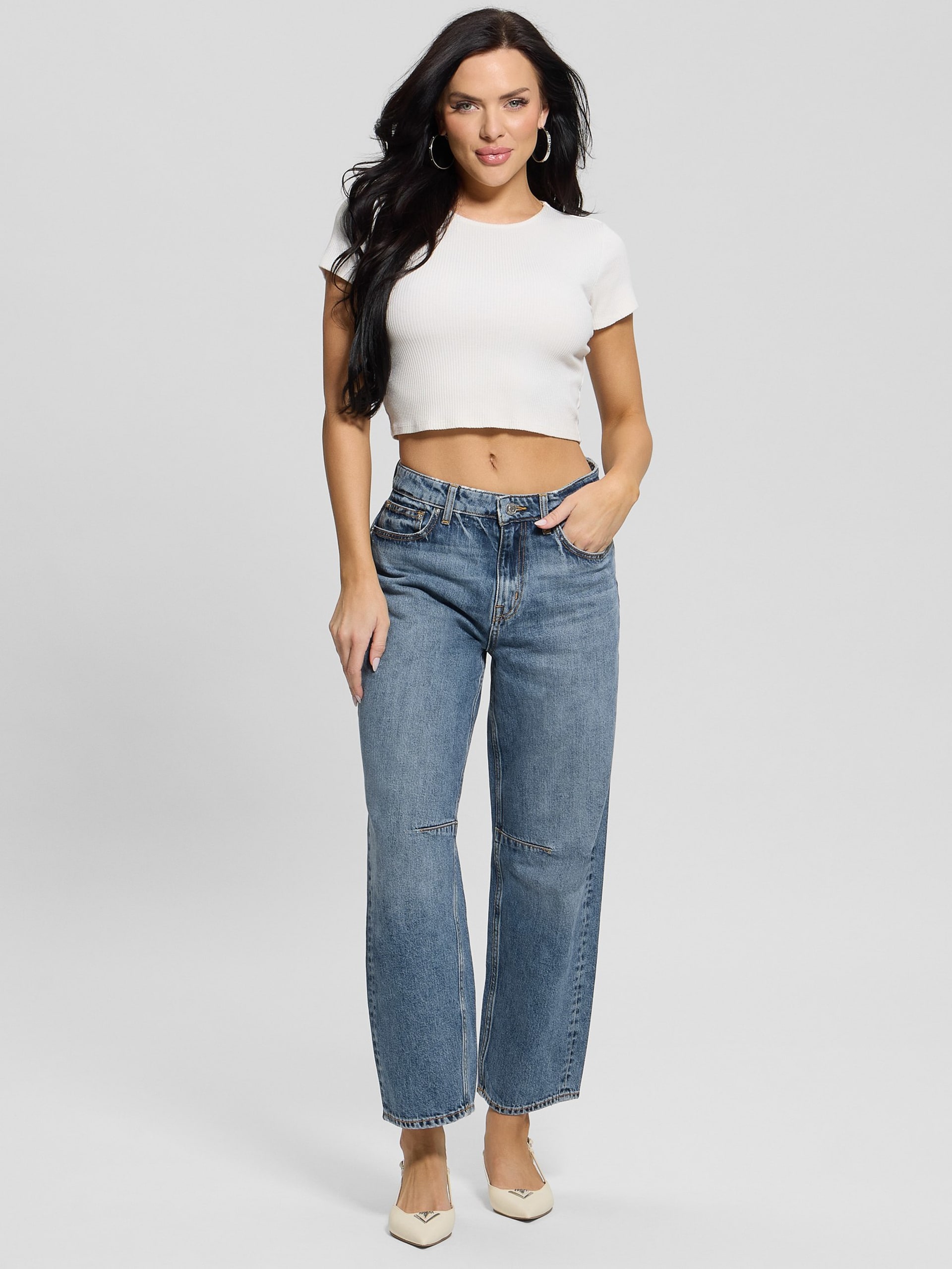 Calça jeans Eco High Rise Barrel Leg