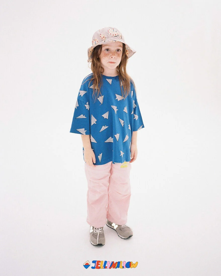 Jelly Mallow blauwe jelly mallow t-shirt paper airplane t-shirt