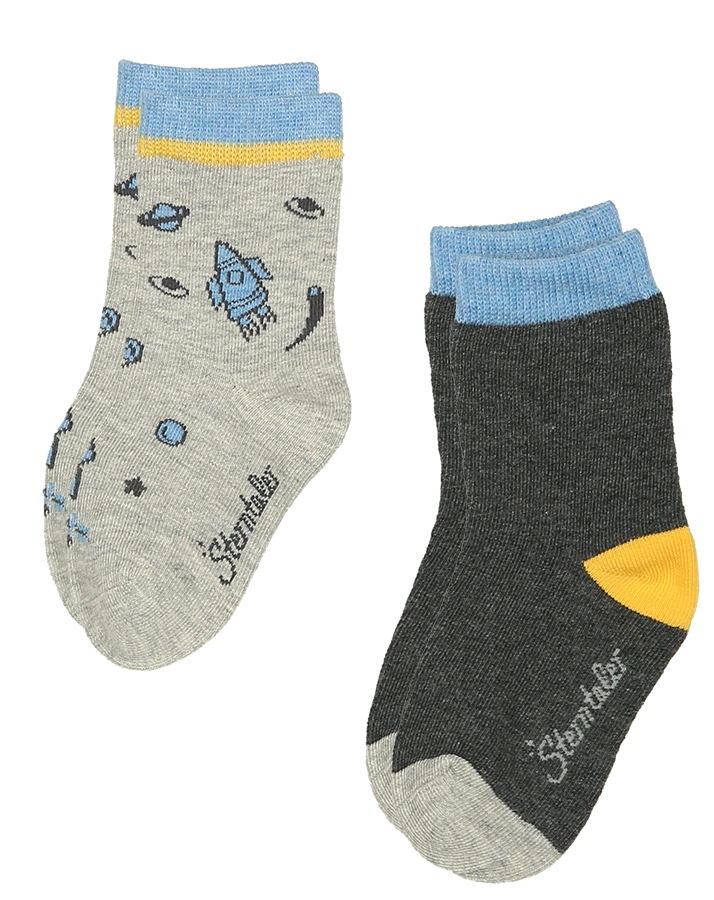 Socken FAHRZEUGE & RAKETEN 7er-Pack in grau melange