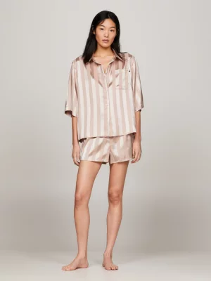 Conjunto de pijama curto Global Stripe Matte And Shine