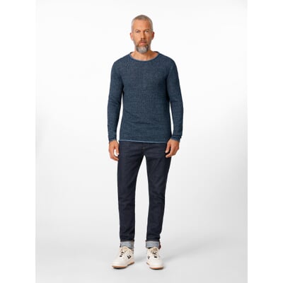 Herren-Rundhalspullover, Blau-Bleu