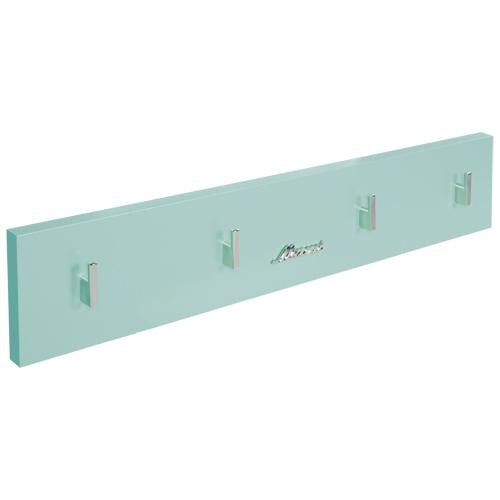 Miami Garderobenpanel mit 4 Haken, Autometallic-Lackierung, ABS Kanten in mint