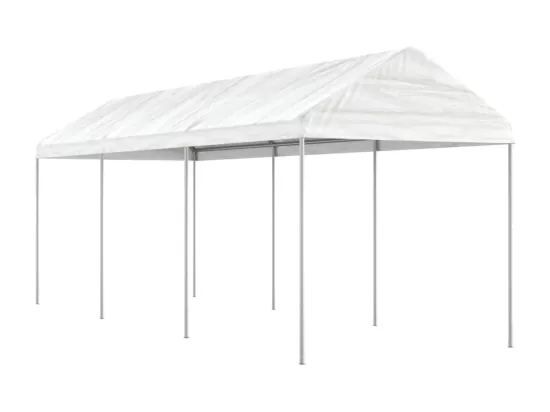 Belvédère avec toit blanc 6,69x2,28x2,69 m polyéthylène