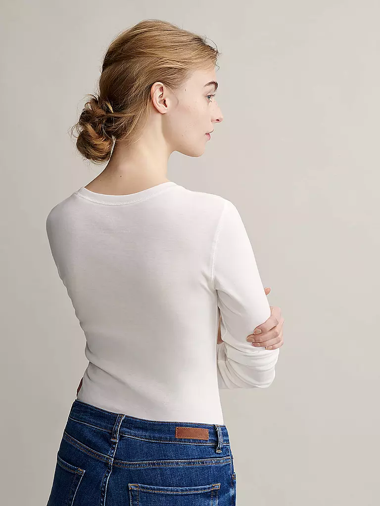 OPUS Langarmshirt SORANA weiss