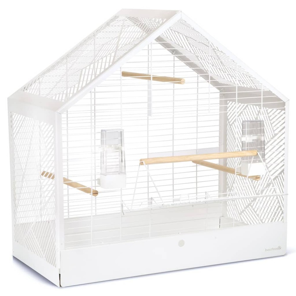 Cage à oiseaux yara blanc 71x35x70 cm métal