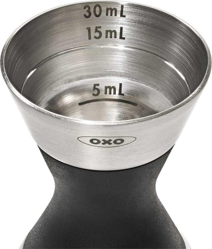 OXO Steel Dobbelt Målebæger Sort, grå