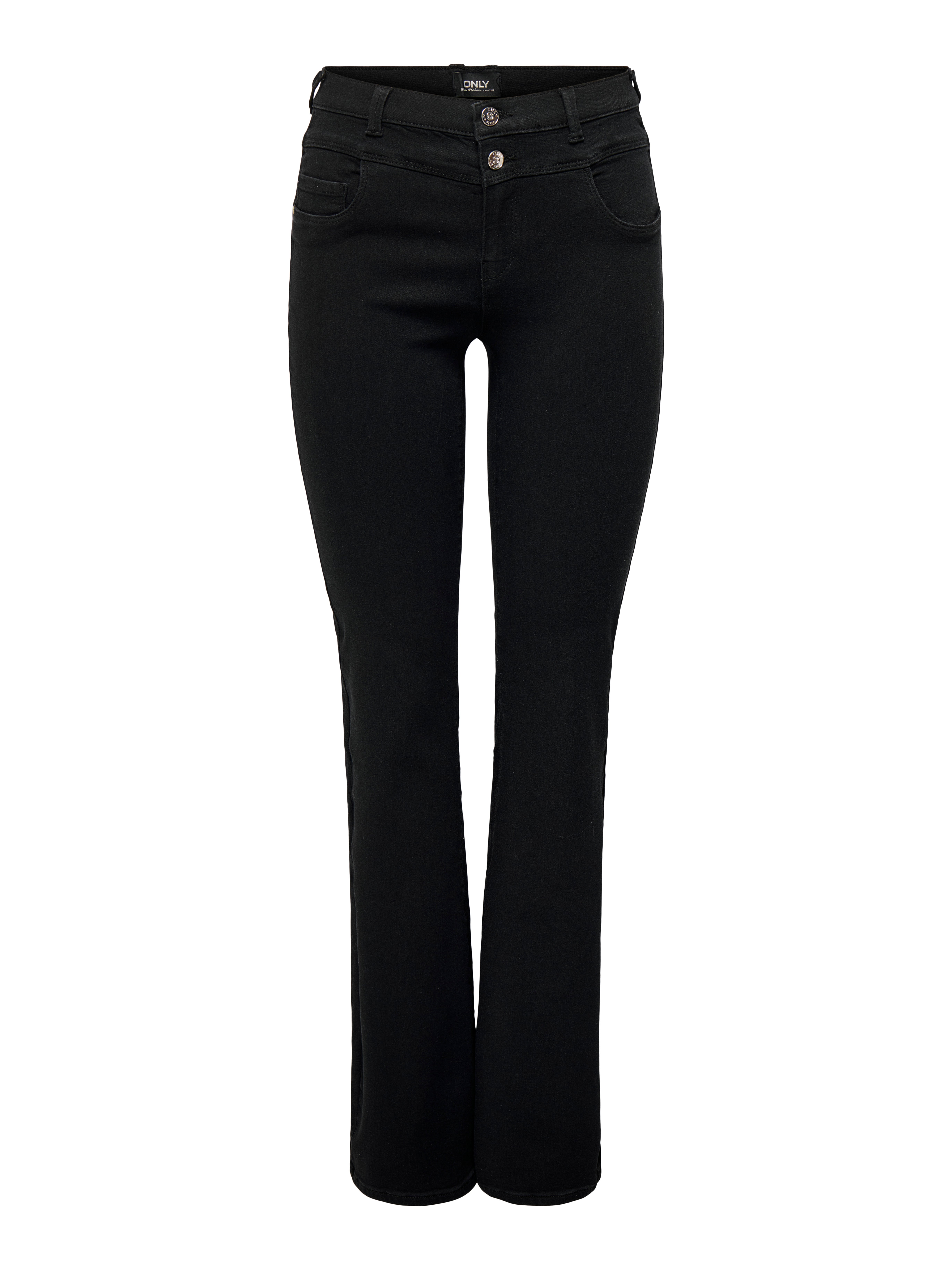 ONLRAIN Mittlere Taille Ausgestellt Jeans Washed Black