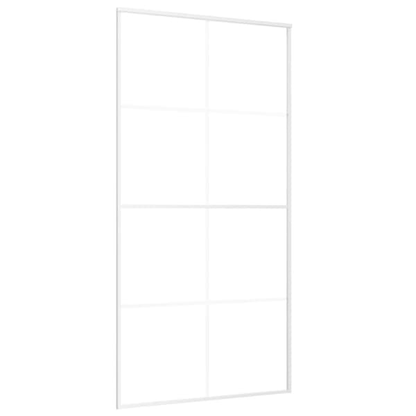vidaXL Skyvedør ESG-glass og aluminium 102,5x205 cm hvit