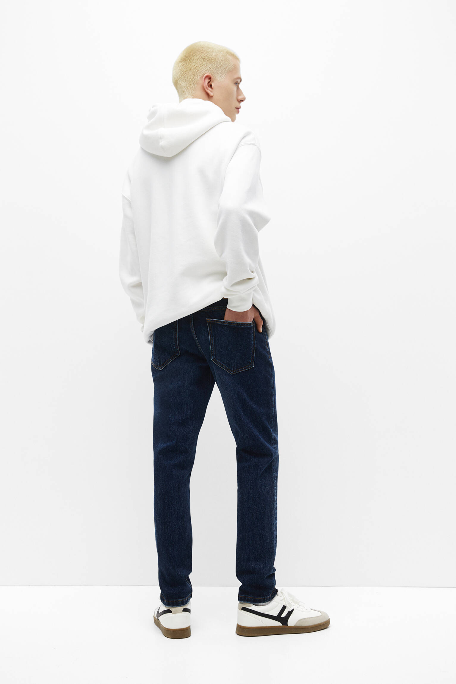 CALÇA JEANS BÁSICA SLIM COMFORT AZUL - AZUL ESCURO