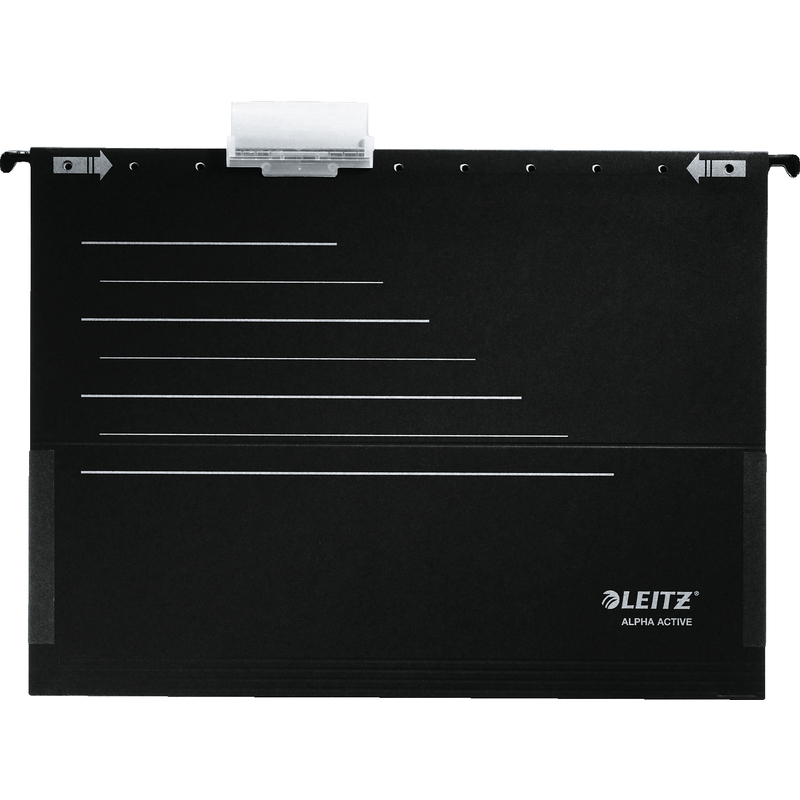 Leitz Hängemappen Alpha Active mit dehnbaren Seitenlaschen, 26 cm, schwarz, 5 Stück