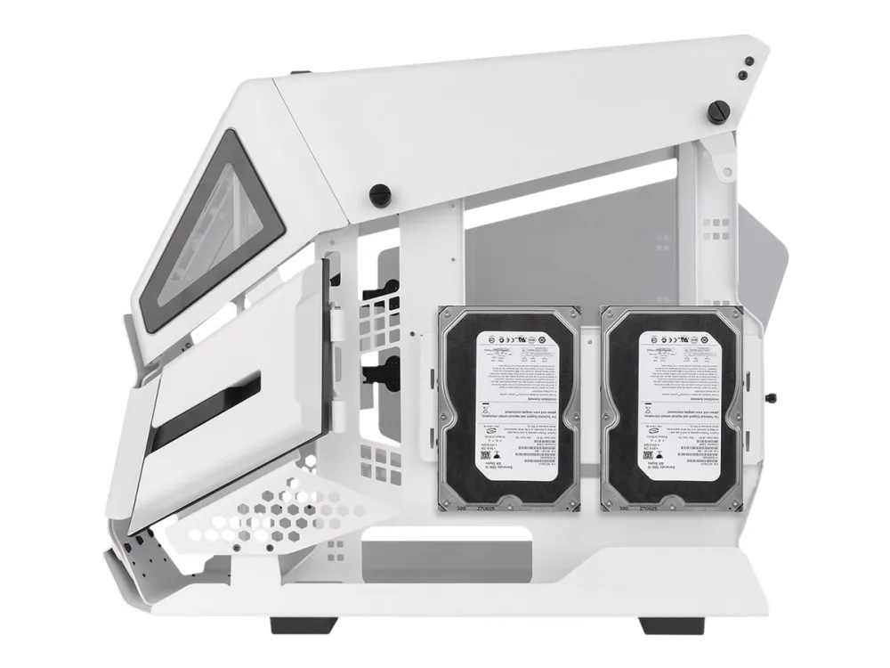 Thermaltake AH T200 - Tower - micro ATX - sidepanel med vindue (hærdet glas) - ingen strømforsyning (PS/2) - hvid - USB/Lyd