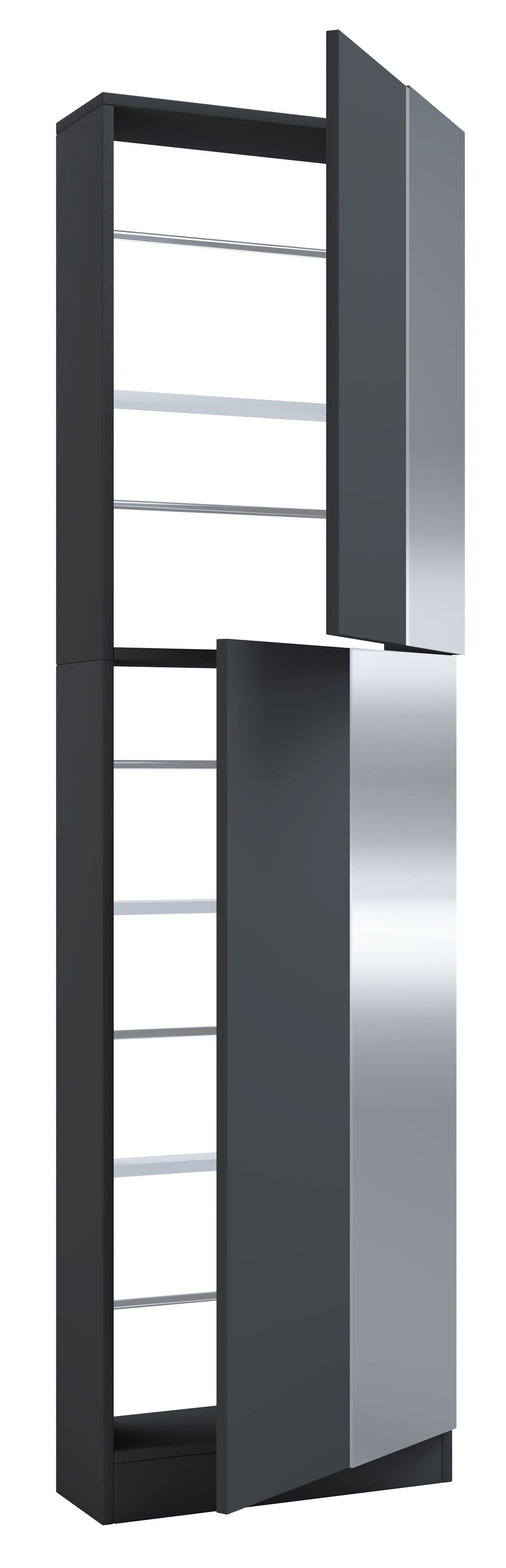 VCM Holz Schuhschrank Schuhkommode Schuhregal Schuhständer Fulisa XL Spiegel