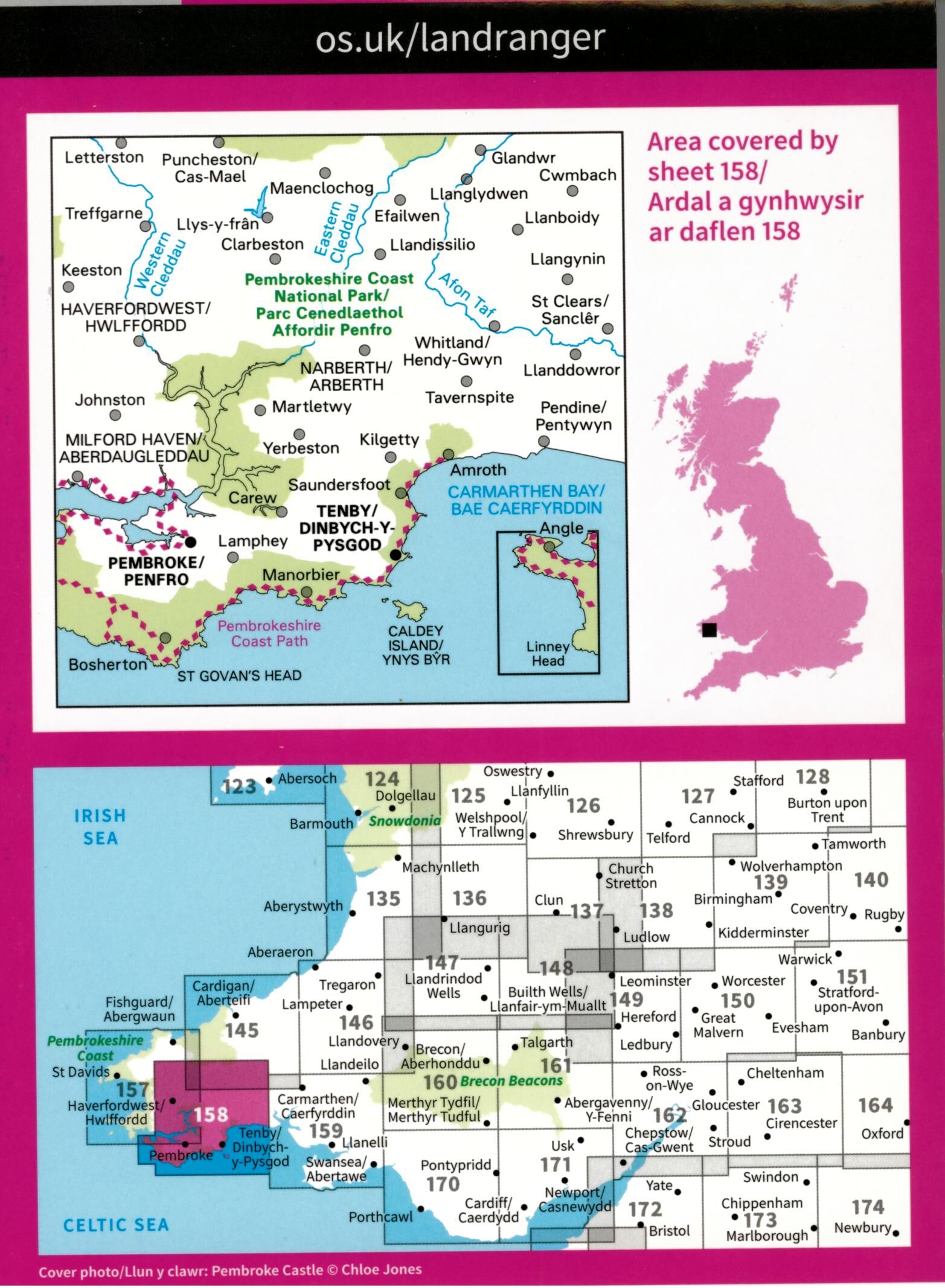 ORDNANCE SURVEY - 158 GB TENDY PEMBROKE 1 50 000