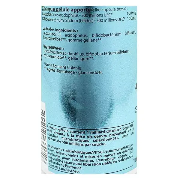 Vit'all+ Acidophilus Bifidus 100 cápsulas gastrorresistentes