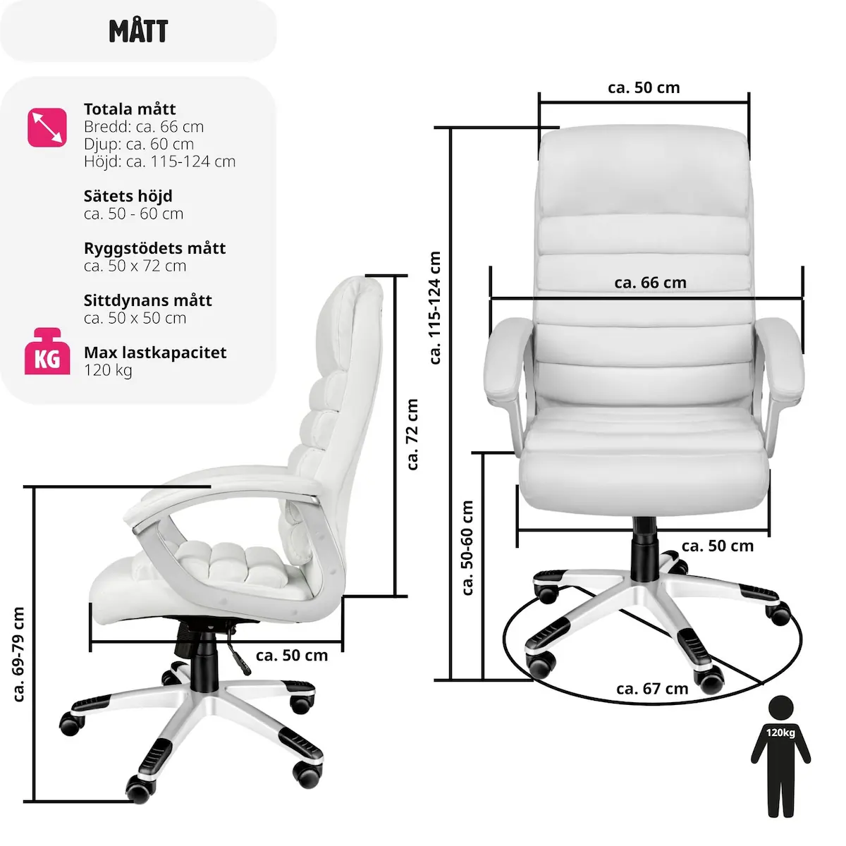 Kontorstol Paul - hvit