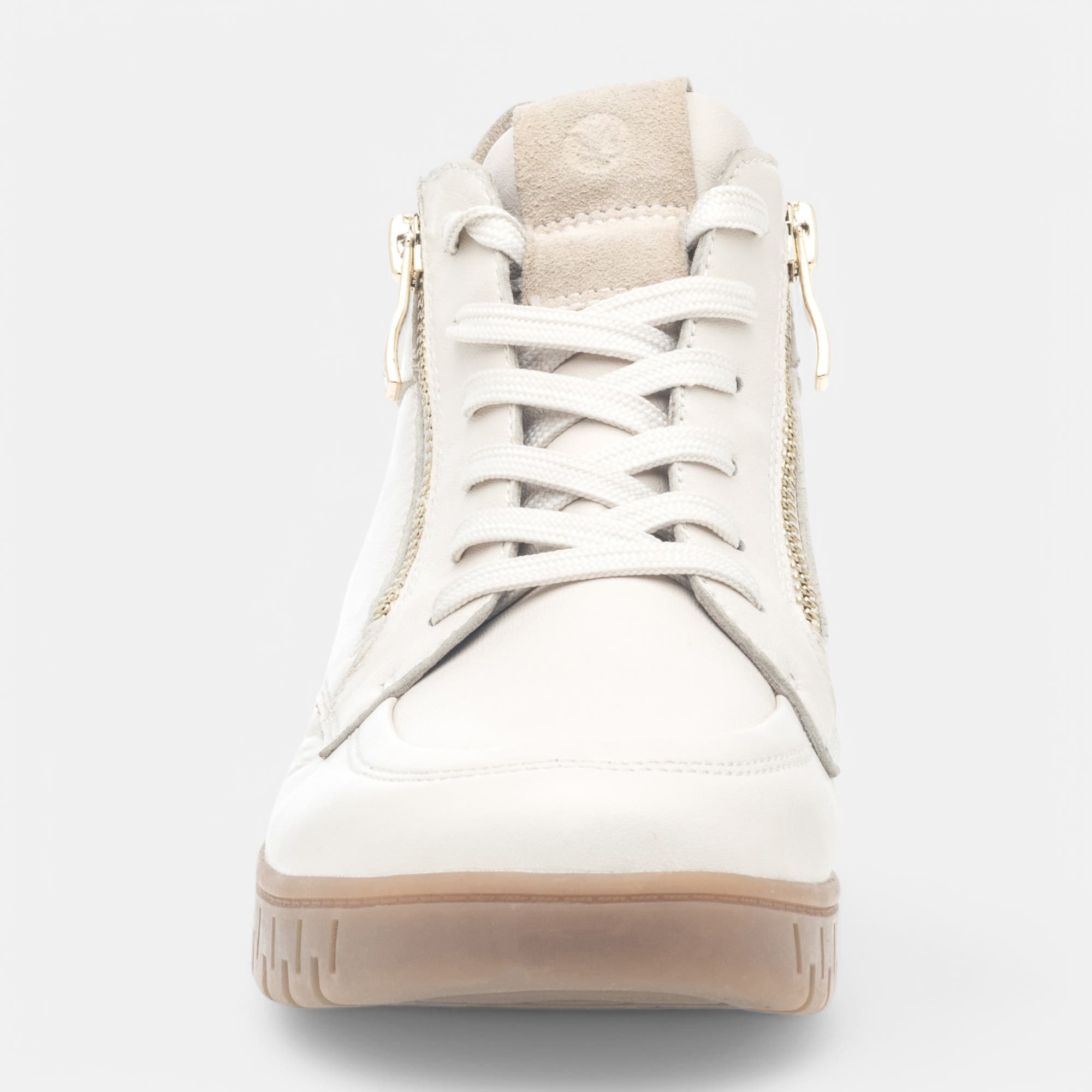 Baskets hautes Femme en cuir beige