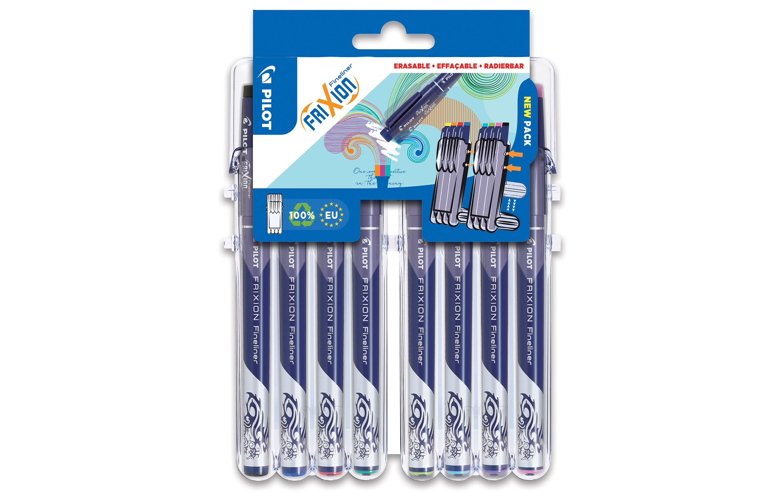 Fineliner FriXion Evolutive Set Feine Spitze, 8 FarbenFeinschreiber mit löschbarer Tinte