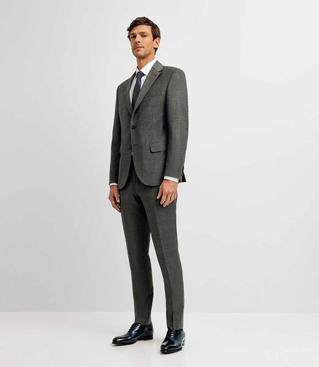 Costume 100% en laine gris
