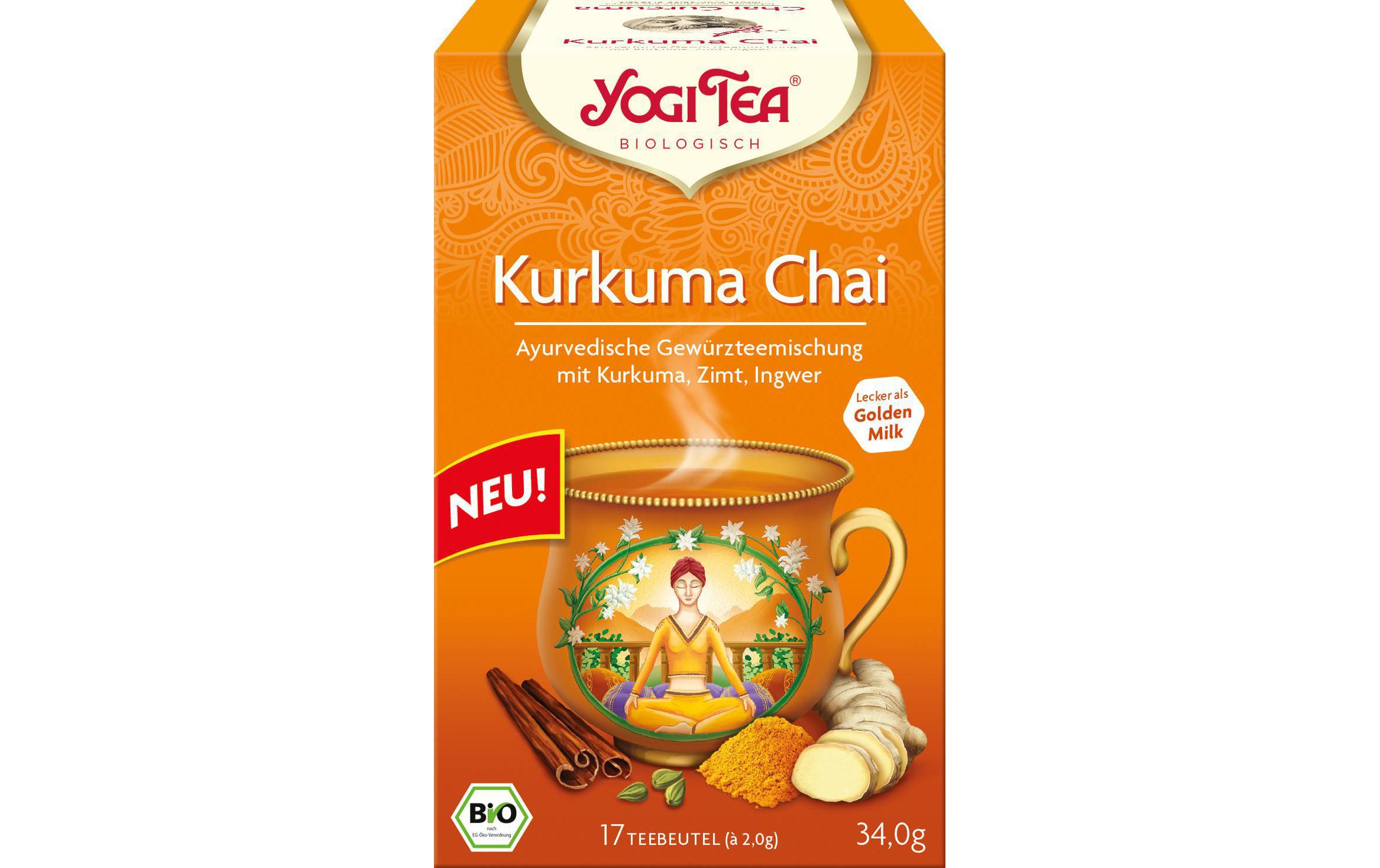 Teebeutel Bio Kurkuma Chai Tee Pack 17 x 2 gKurkuma-Kräuter- und Gewürzteemischung