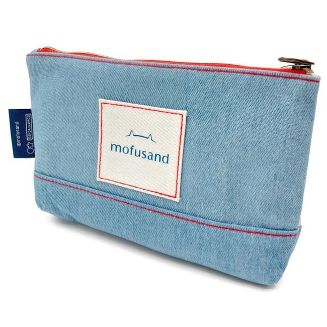 Sun-Star Stationery - mofusand Denim Zipper Pouch (Cream Soda)