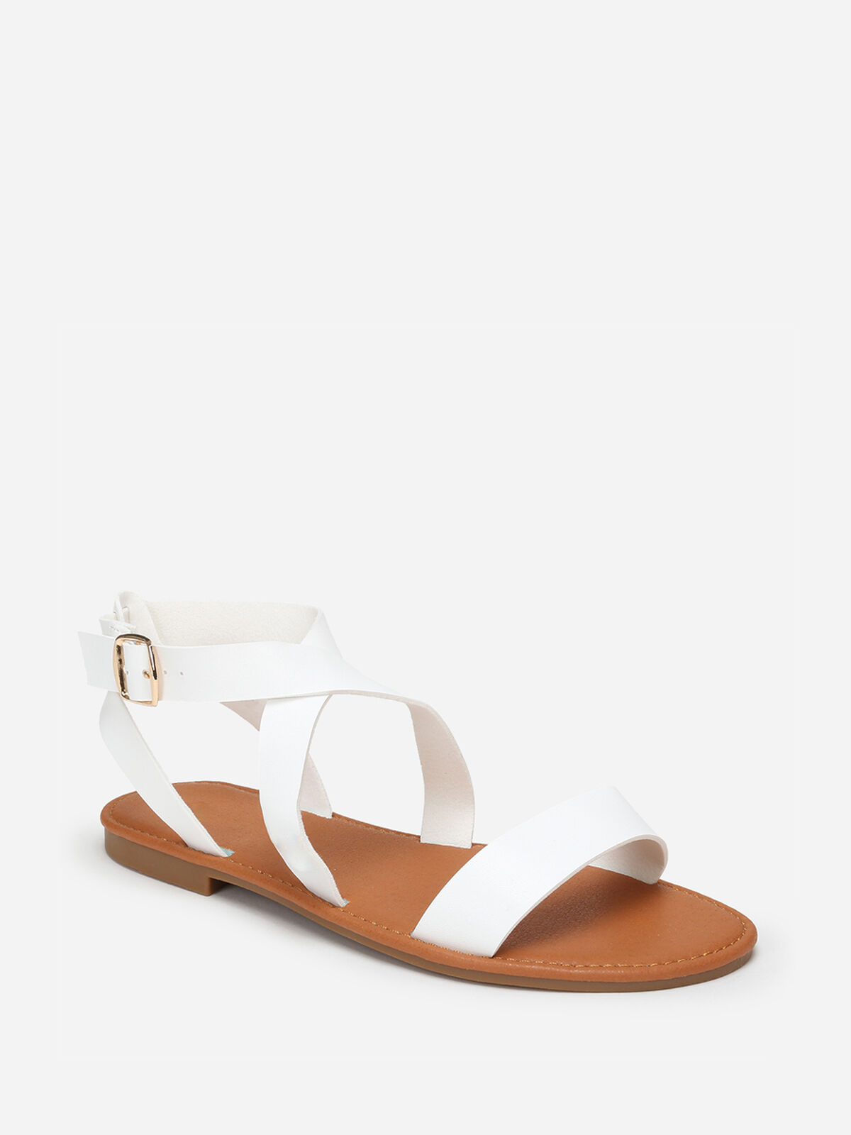 Sandales à brides avec boucle- Blanc