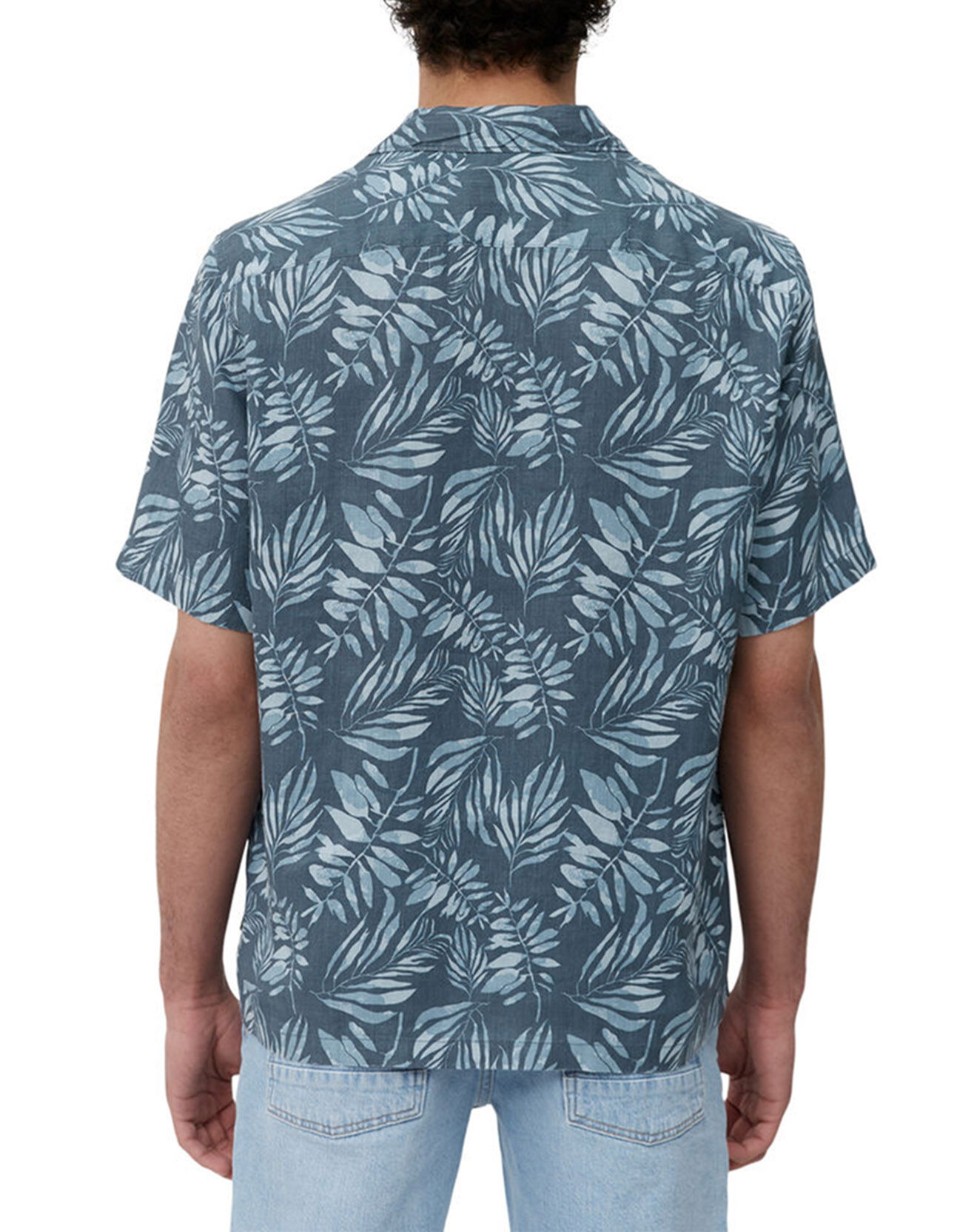 Marc O'Polo Chemise 100% Lin manches courtes Rf bleue