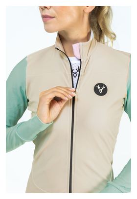 Maillot Manches Longues Femme LeBram Ventoux Beige Vert