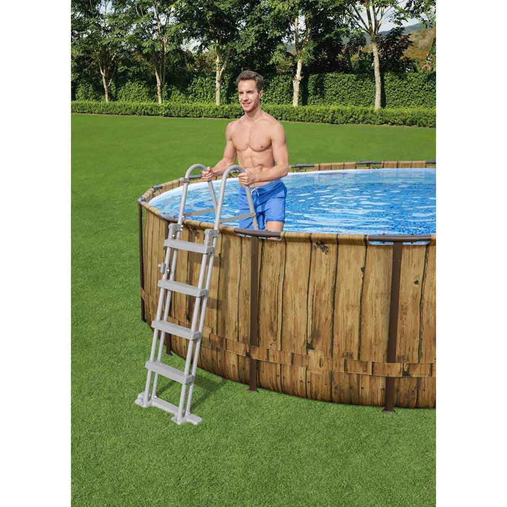 Bestway Power Steel Swim Vista Series Wood Ø 488 X 122 cm Stahl Runder Aufstellpool
